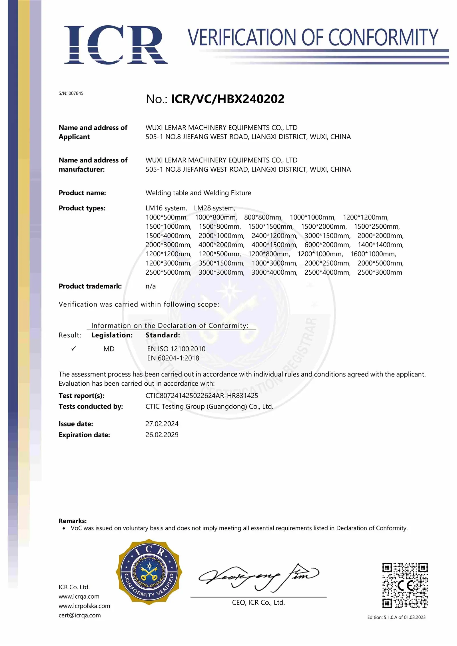 CE certificate CE certificate